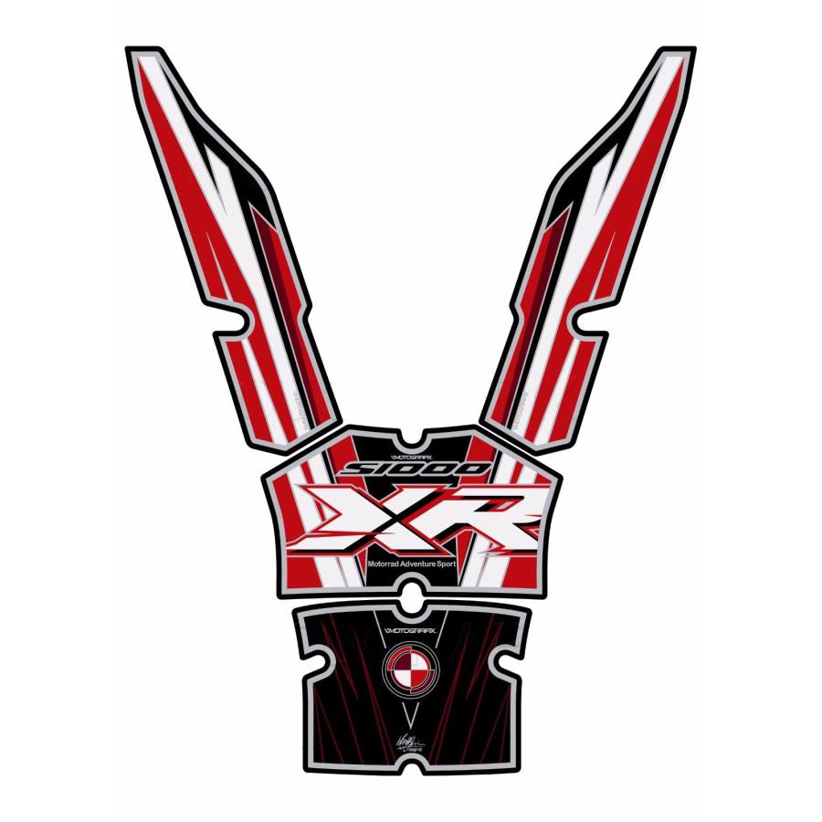 モトグラフィックス タンクパッド レッド/ホワイト BMW S1000XR MT-TB033RW