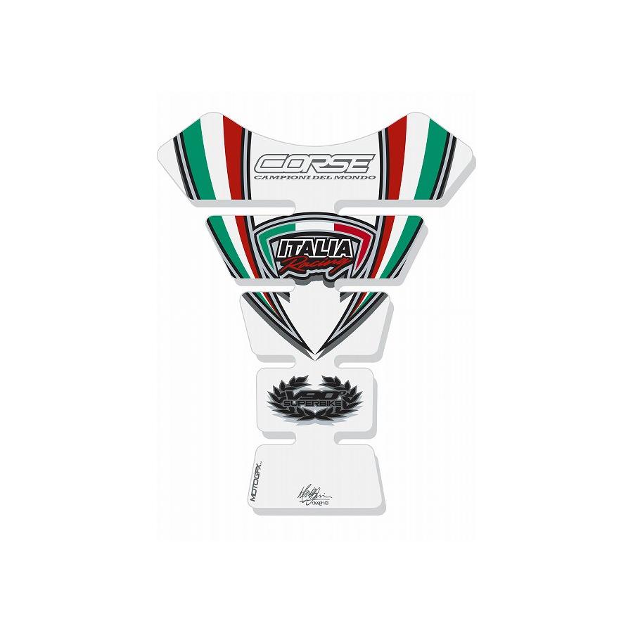 モトグラフィックス タンクパッド ホワイト DUCATI SPINE MT-TD007W