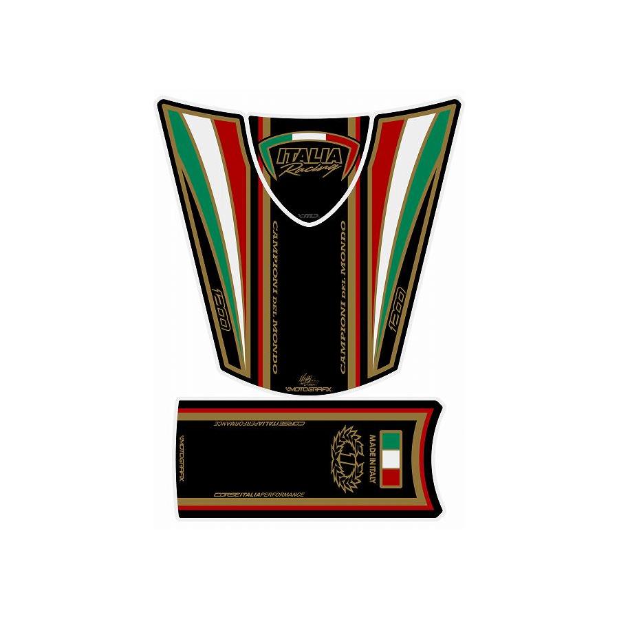 モトグラフィックス タンクパッド ブラック/レッド DUCATI DIAVEL MT-TD019KR