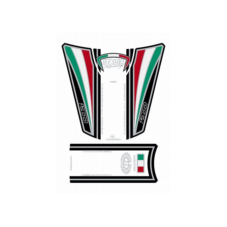 モトグラフィックス タンクパッド ホワイト DUCATI DIAVEL MT-TD019W