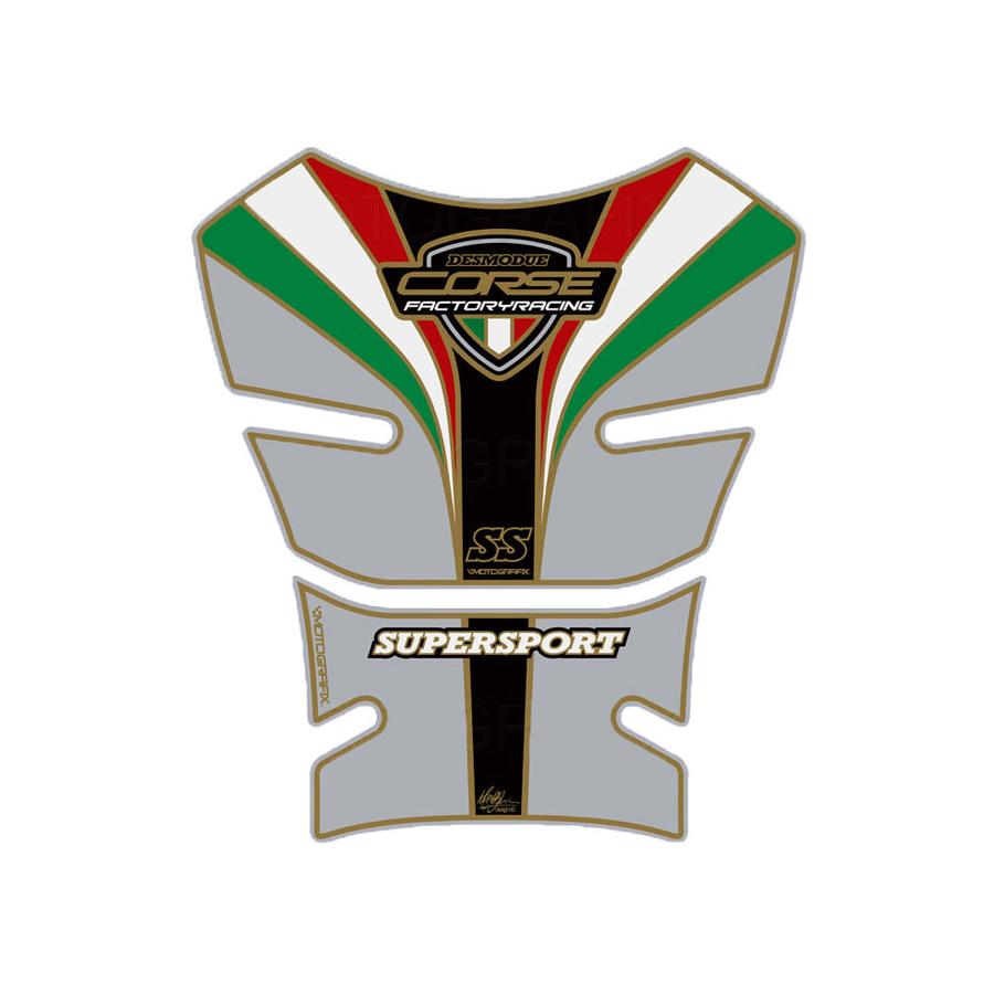モトグラフィックス タンクパッド シルバー/トリコローレ DUCATI SS Supersport 89-98 MT-TD023ST