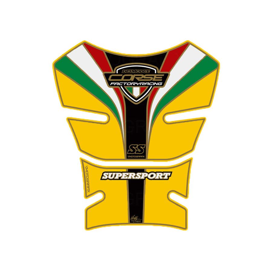 モトグラフィックス タンクパッド イエロー/トリコローレ DUCATI SS Supersport 89-98 MT-TD023YT