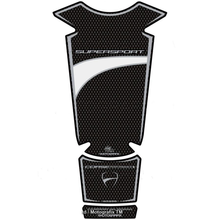 モトグラフィックス タンクパッド カーボン/ホワイト DUCATI Supersport 16-17 MT-TD026CW