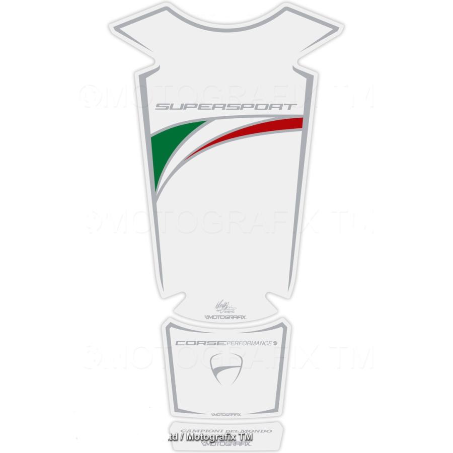 モトグラフィックス タンクパッド ホワイト/クリア/カーボン DUCATI Supersport 16-17 MT-TD026WTC