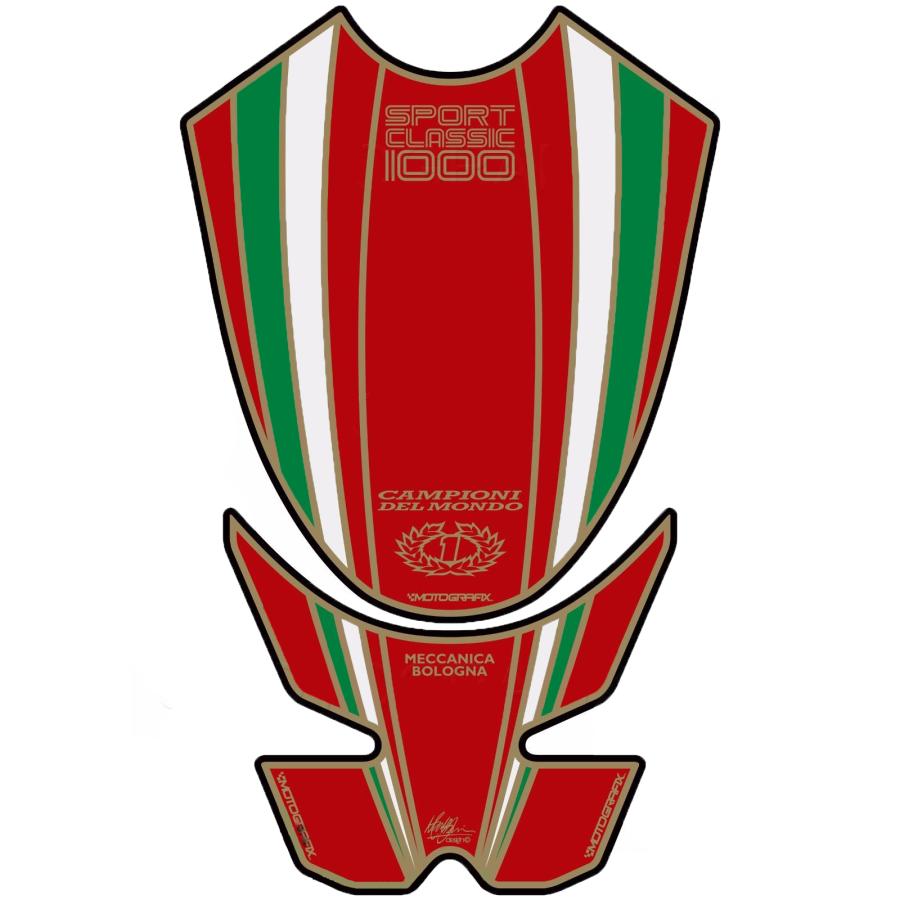 モトグラフィックス タンクパッド レッド DUCATI SPORT CLASSIC1000 MT-TDSCITR