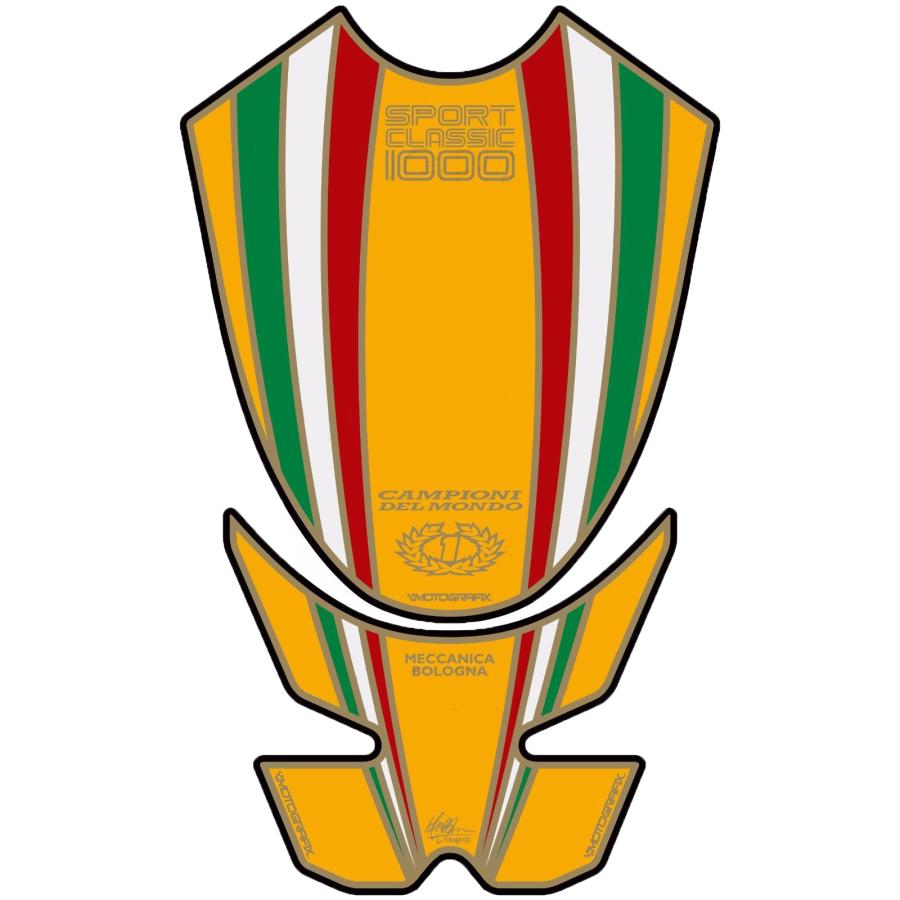 モトグラフィックス タンクパッド イエロー DUCATI SPORT CLASSIC1000 MT-TDSCITY