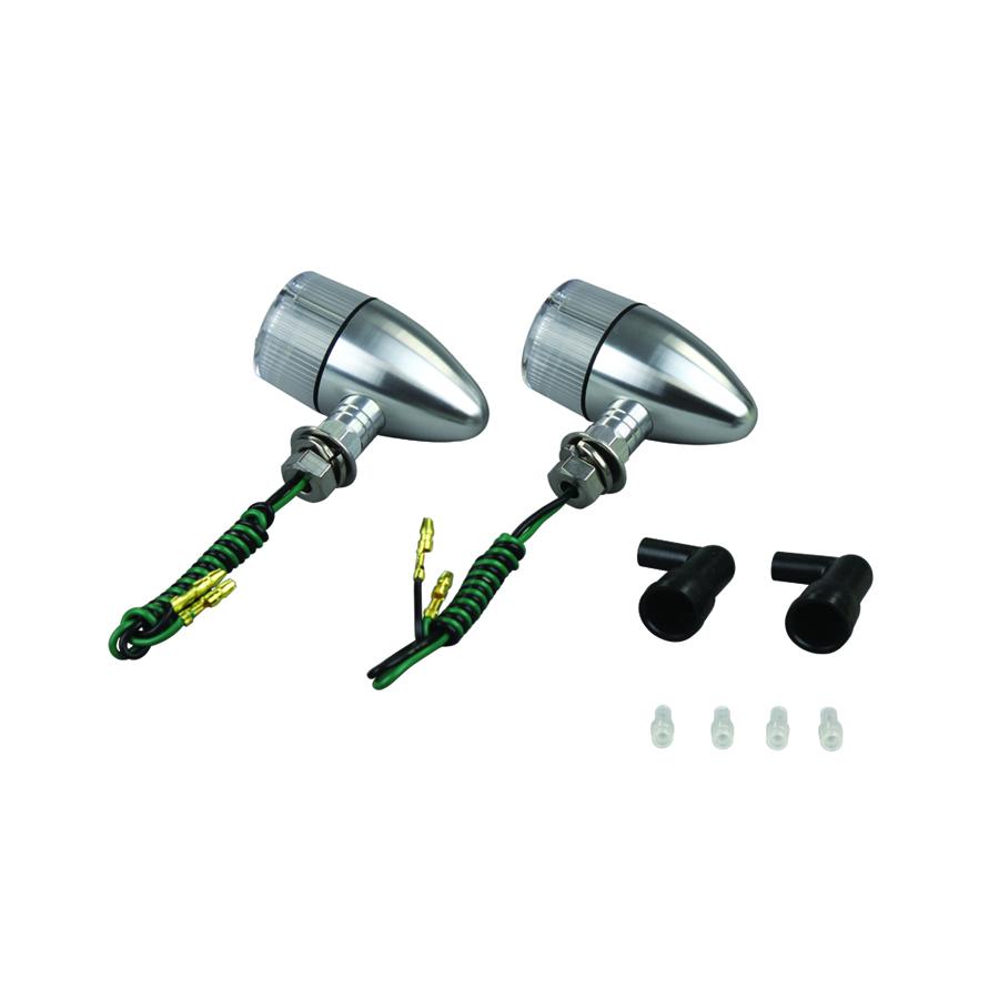 POSH Faith (ポッシュフェイス) アルミマシンド砲弾ウインカー 2個入 ショートステー シルバー/クリア ..