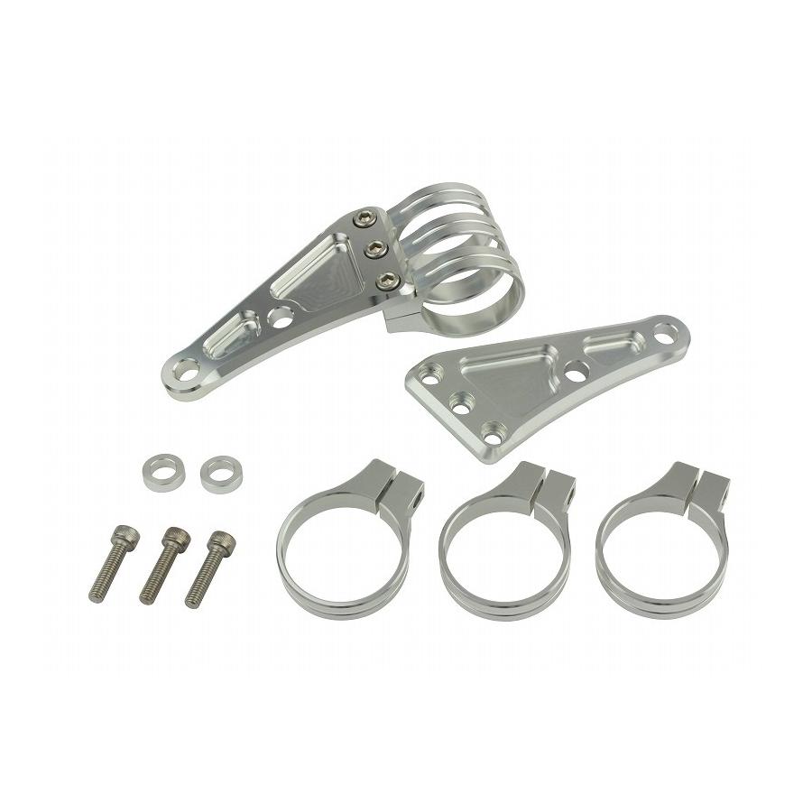 POSH Faith (ポッシュフェイス) マシンドロングヘッドライトステーΦ43 シルバー 3クランプタイプ 032048-33