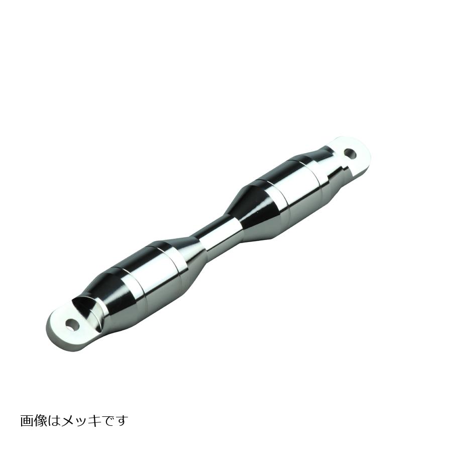 メーカー名：ポッシュフェイスメーカー品番：097267-03◆クイックリリースハンドルブレース用シャフトです◆クイックリリースブレースクランプと共にご使用ください◆ハンドルバーのしなりを押さえ、ハンドリングの安定化をサポートします◆シャフト部の最大径をΦ22．2mmに設定いたしましたので、ビッグスクーター等では汎用品のハンドルクランプドリンクホルダー等もご使用いただけます◆シャフトとクランプは別売で設定しておりますので、色々なカラーの組み合わせが可能です◆アルミ削り出し・アルマイト/メッキ仕上げ◆ブレースバー151mmでクランプ中心間の最大距離は199mmです◆入り数：1pcs◆クランプ別売り◆カラー：シルバー