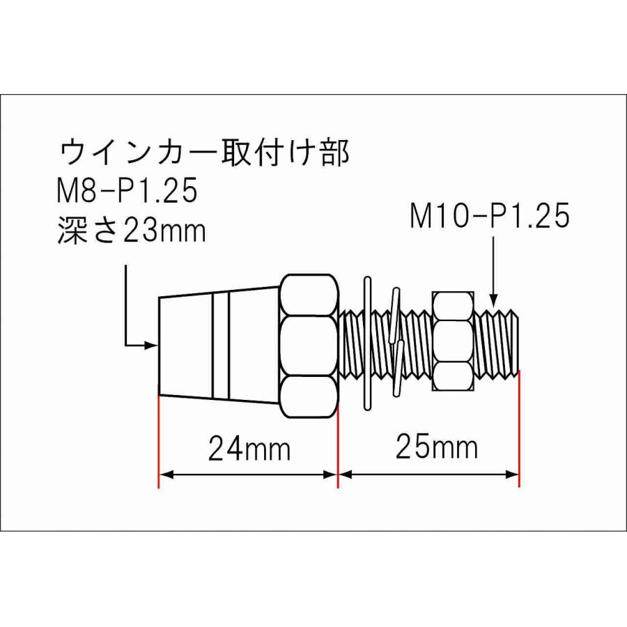 POSH Faith (ポッシュフェイス) エクステンションステー24mmブラック 車体取付M10X25mm 098101-06 2