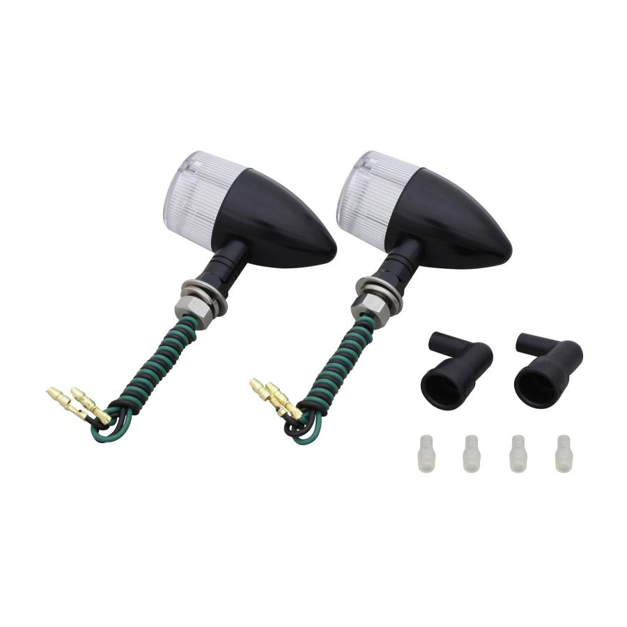 POSH Faith (ポッシュフェイス) ミドルマシンド砲弾ウインカー 2個入 ショートステー ブラック/クリア ..