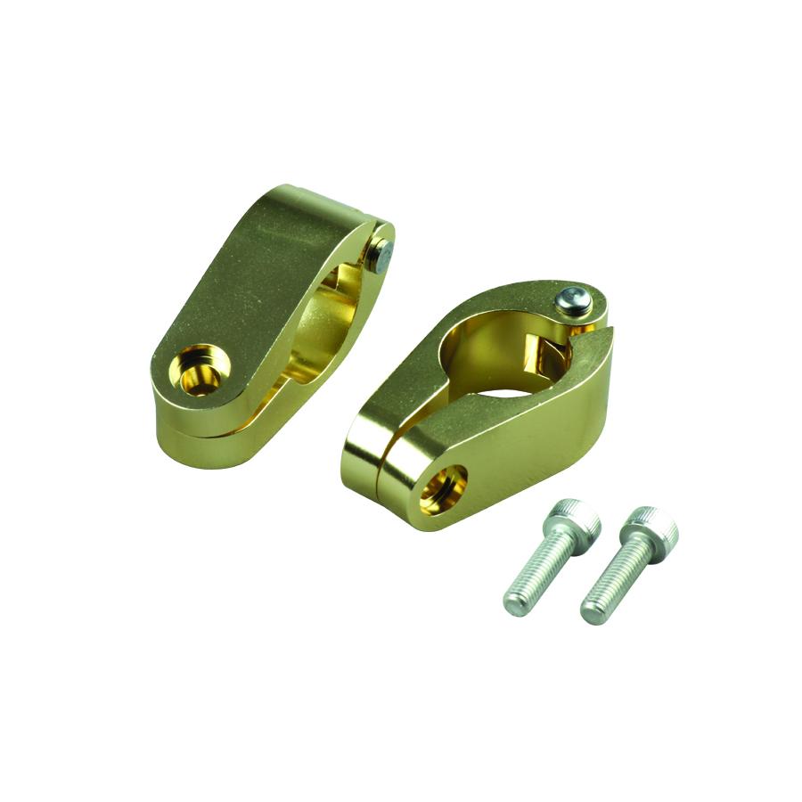 メーカー名：ポッシュフェイスメーカー品番：090167-12◆アルミ削り出し、アルマイト/メッキ仕上げ◆ステンレスボルト使用◆クイックリリースブレースシャフトを別途お求めください◆カラー：シャンパンゴールド◆入り数：2pcs