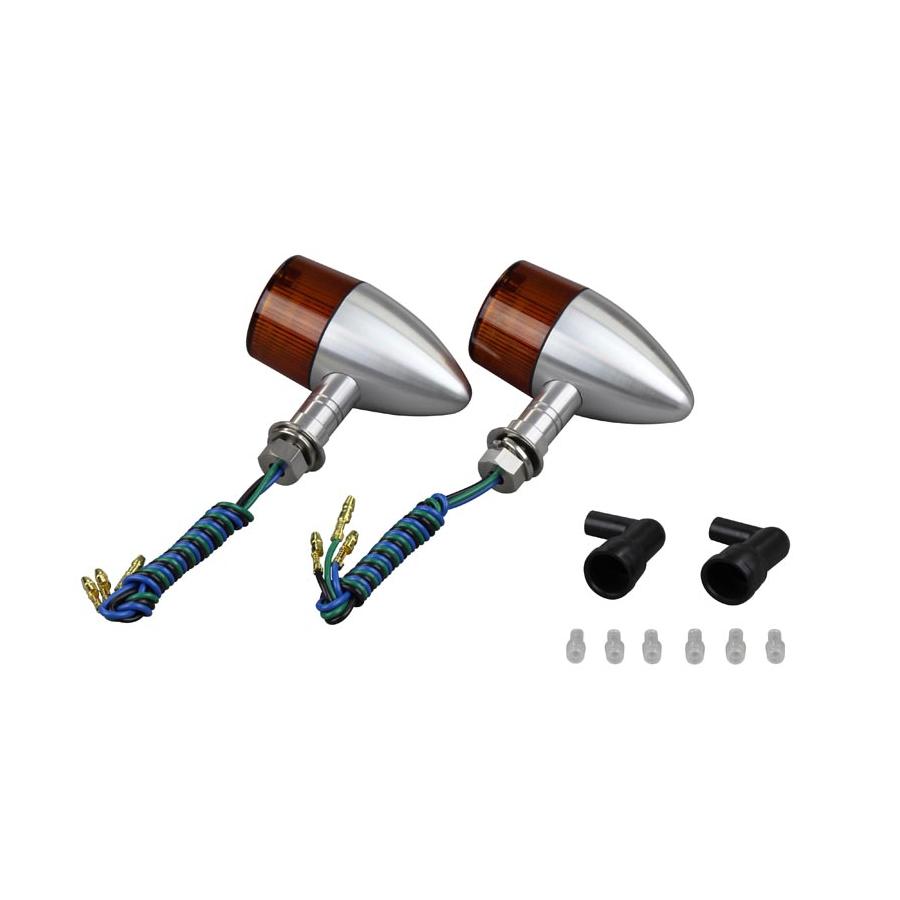 POSH Faith (ポッシュフェイス) ミドルマシンド砲弾ウインカー 2個入 ショートステー シルバー/オレン..