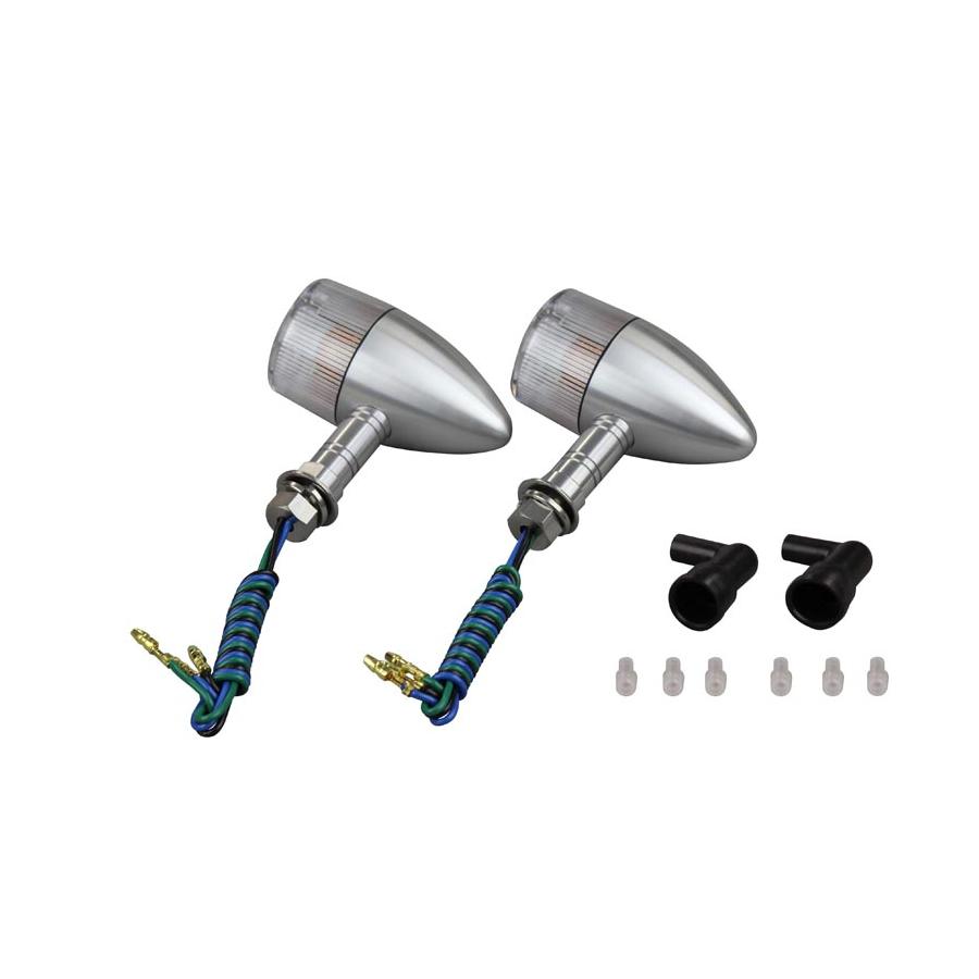 POSH Faith (ポッシュフェイス) ミドルマシンド砲弾ウインカー 2個入 ロングステー シルバー/クリア ダブル球 093598-23