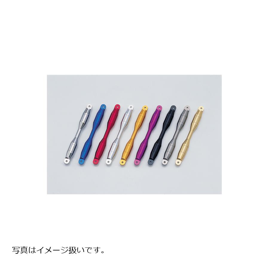 メーカー名：ポッシュフェイスメーカー品番：094267-05◆クイックリリースハンドルブレース用シャフトです◆クイックリリースブレースクランプと共にご使用ください◆ハンドルバーのしなりを押さえ、ハンドリングの安定化をサポートします◆シャフト部の最大径をΦ22．2mmに設定いたしましたので、ビッグスクーター等では汎用品のハンドルクランプドリンクホルダー等もご使用いただけます◆シャフトとクランプは別売で設定しておりますので、色々なカラーの組み合わせが可能です◆アルミ削り出し・アルマイト/メッキ仕上げ◆ブレースバー226mmでクランプ中心間の最大距離は274mmです◆入り数：1pcs◆クランプ別売◆カラー：ブルーベリー