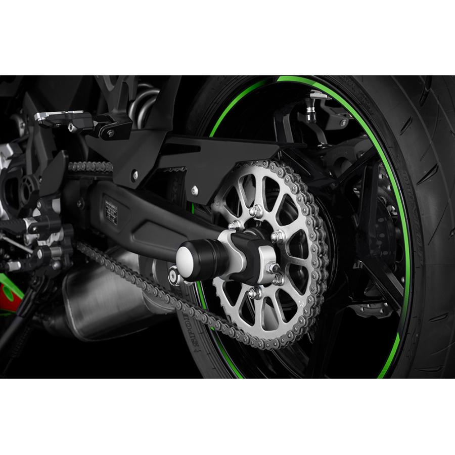 BIKERS (バイカーズ) チェーンアジャスターキャップ 2個 シルバー ニンジャ650 Ninja650/Z650 K0392-SLV