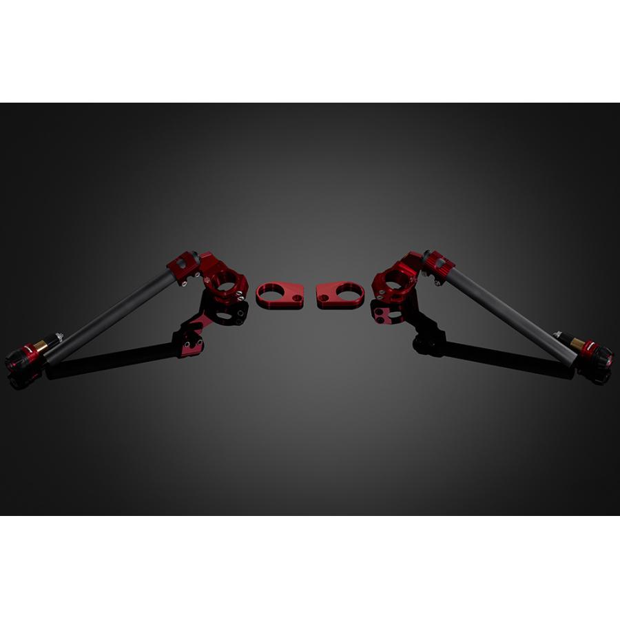 BIKERS (バイカーズ) アジャスタブル セパレートハンドル セパハン ブラック/レッド ニンジャ Ninja250R/250 K0293-RED