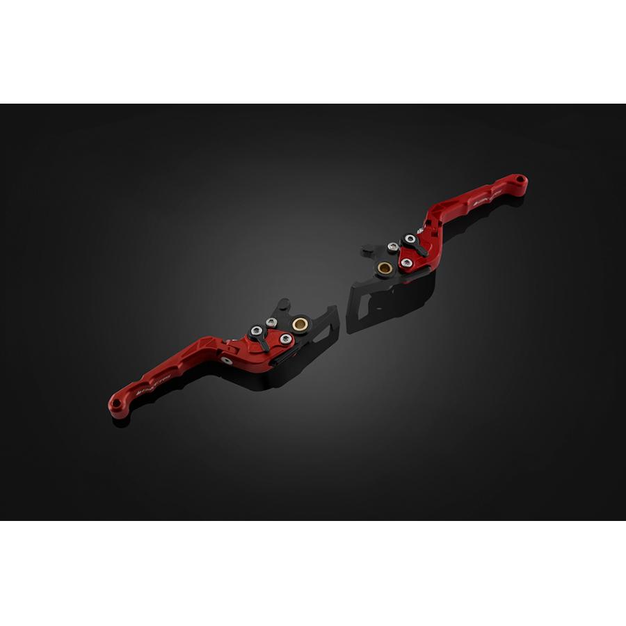BIKERS (バイカーズ) レバーセット 可倒式 カーブタイプ レッド FORZA H1022-RED