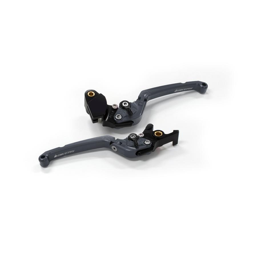 BIKERS (バイカーズ) レバーセット 可倒式 フラットタイプ グレー ZX-25R Ninja650/Z650 Z900 K0524-GRY
