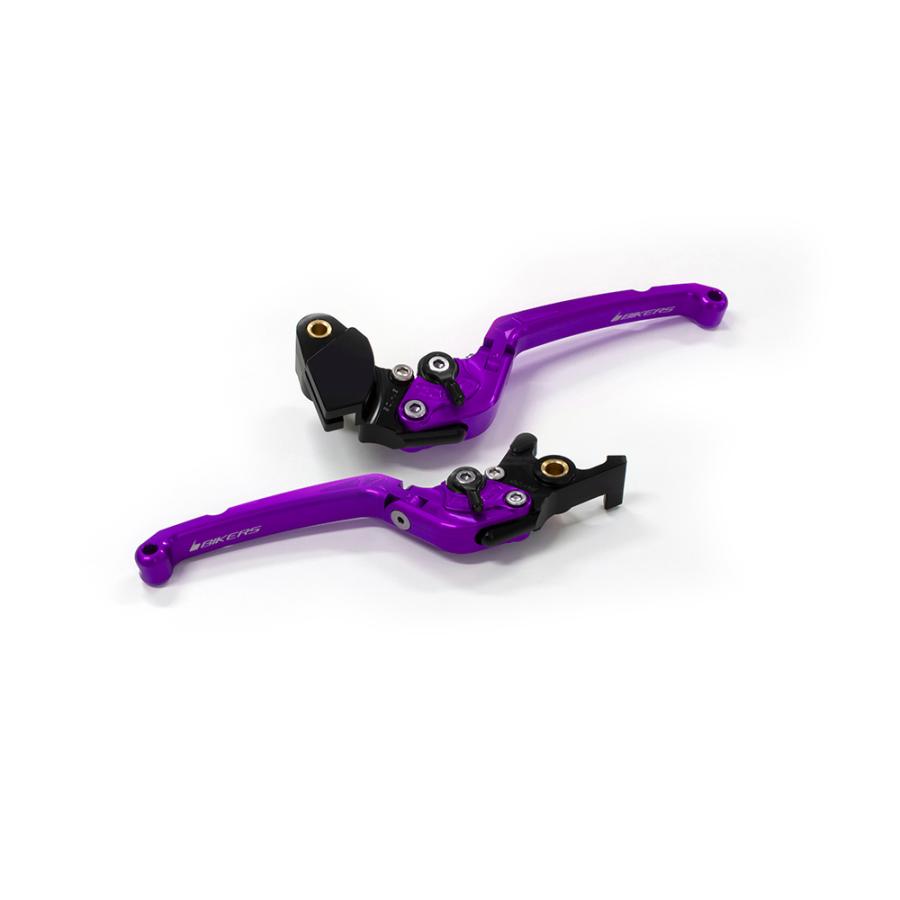 BIKERS (バイカーズ) レバーセット 可倒式 フラットタイプ パープル ZX-25R Ninja650/Z650 Z900 K0524-PUR