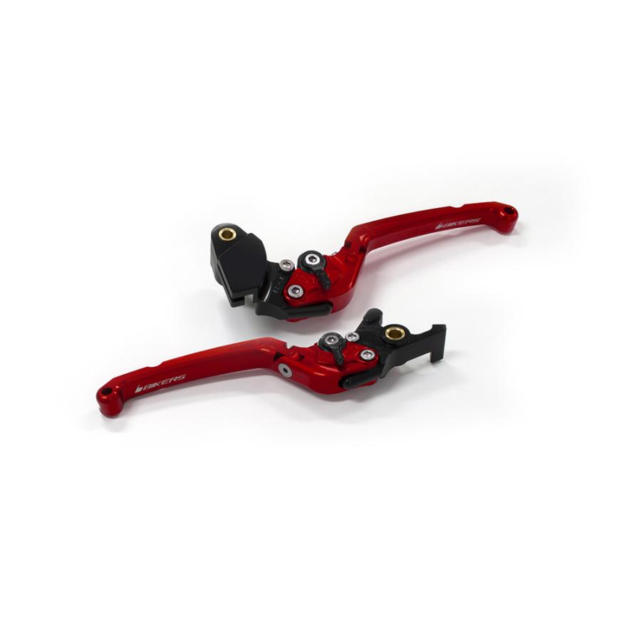 BIKERS (バイカーズ) レバーセット 可倒式 フラットタイプ レッド ZX-25R Ninja650/Z650 Z900 K0524-RED