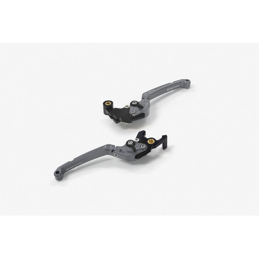 BIKERS (バイカーズ) レバーセット 可倒式 フラットタイプ グレー YZF-R25/MT-25 Y0537-GRY
