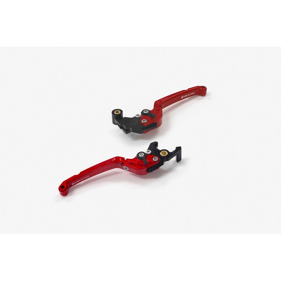 BIKERS (バイカーズ) レバーセット 可倒式 フラットタイプ レッド YZF-R25/MT-25 Y0537-レッド