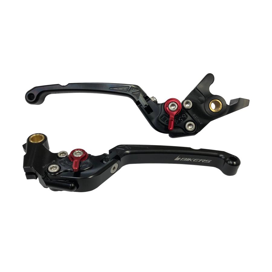 BIKERS(バイカーズ) ブレーキ クラッチ レバー レブル250 CBR400R アルミビレット 可倒式 6段階調整 フラット ブラック BK-H0995-BLK