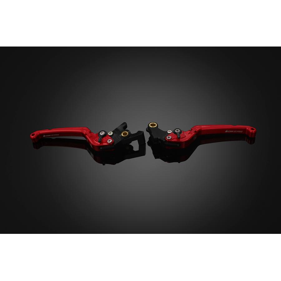 BIKERS(バイカーズ) ブレーキ クラッチ レバー レブル250 CBR400R アルミビレット 可倒式 6段階調整 フラット レッド BK-H0995-RED