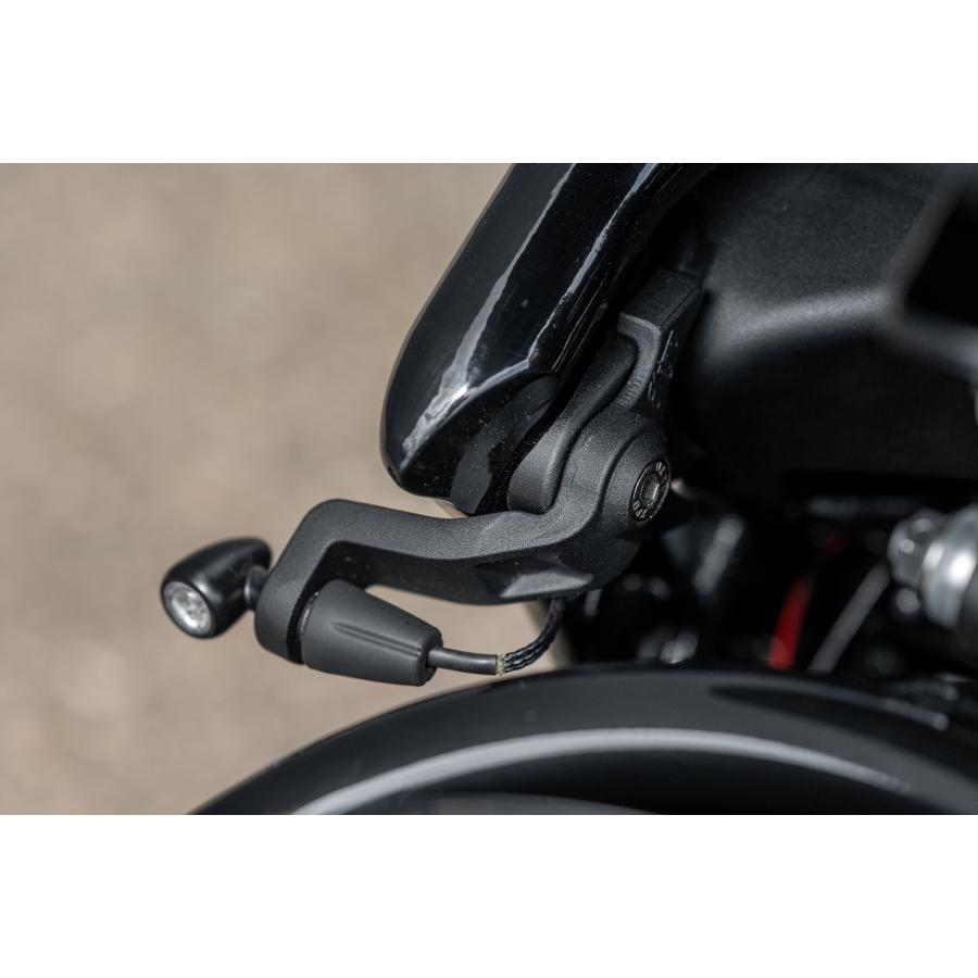Motone(モートーン) リアウインカーステー AJAX フレームマウント M8/M10用 ブラック ボンネビル Bobber MMU592 3