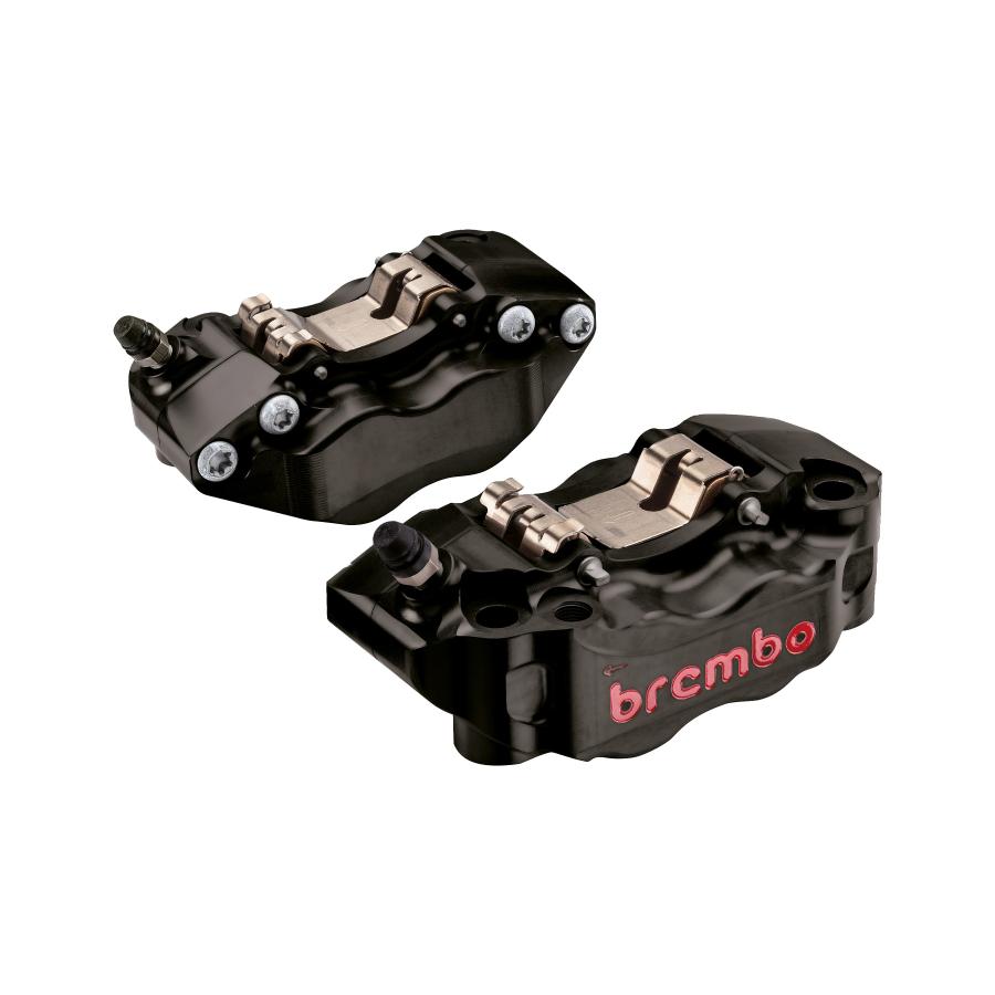 brembo (ブレンボ) GP4-RB ラジアル CNC 4P キャリパー ブラックアルマイト レッドロゴ 左右セット Φ30/34 220-B473-40