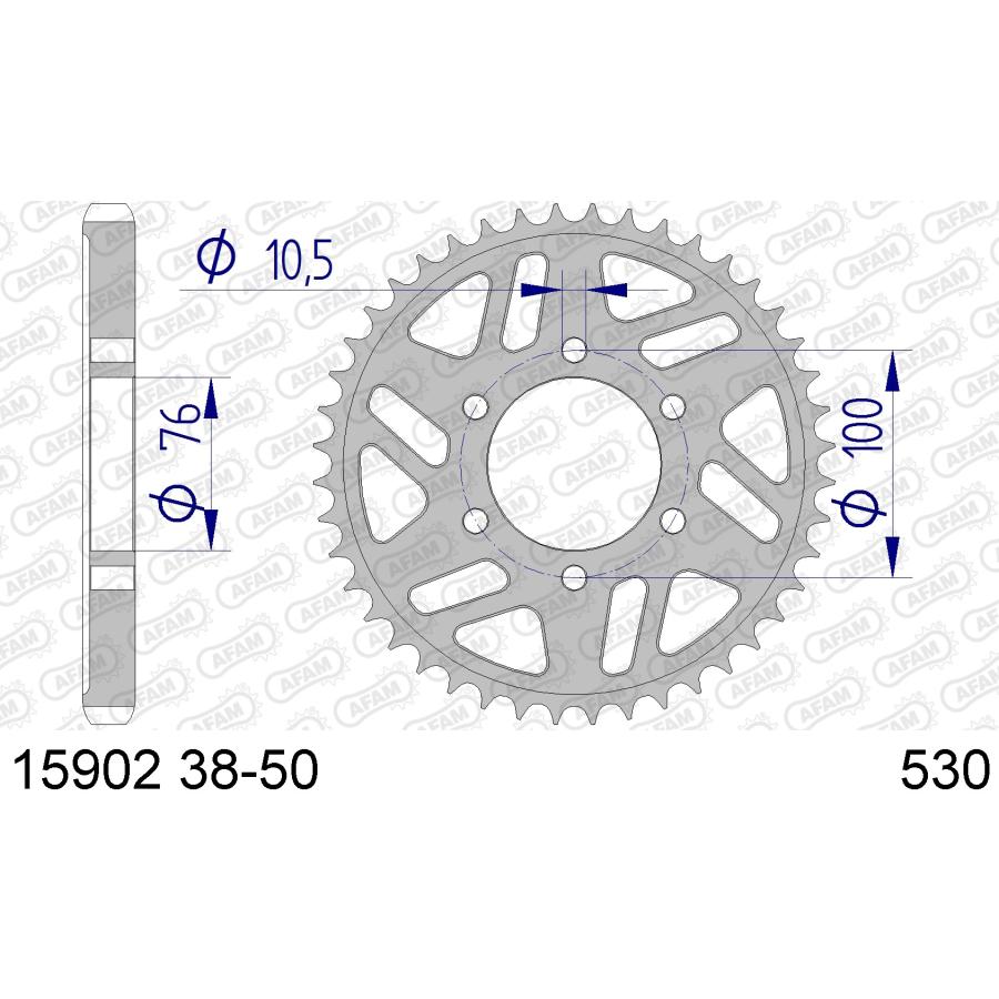 AFAM (アファム) リアスプロケット 530-47 GSX400FS IMPULSE 82/GSX-R1100(REAR 6H)530CONVERT 89- 15902-47