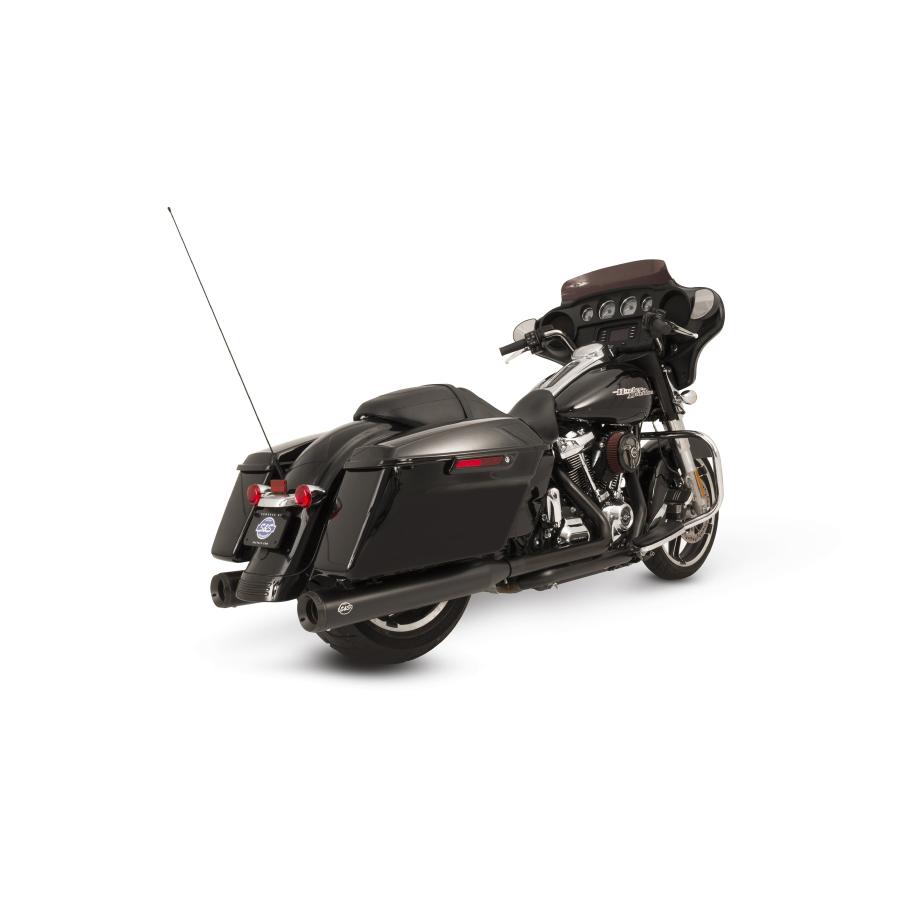 S&S (エスアンドエスサイクル) スリップオンマフラー グランドナショナル 4 ブラック M8 Touring 550-0694