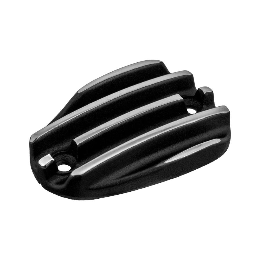 Motone(モートーン) マスターシリンダーキャップ リブ ブラック/ポリッシュ アルミダイキャスト T100 (02-25) T120 (16-25) Bobber (17-25) Speedmaster (18-25) MMU076