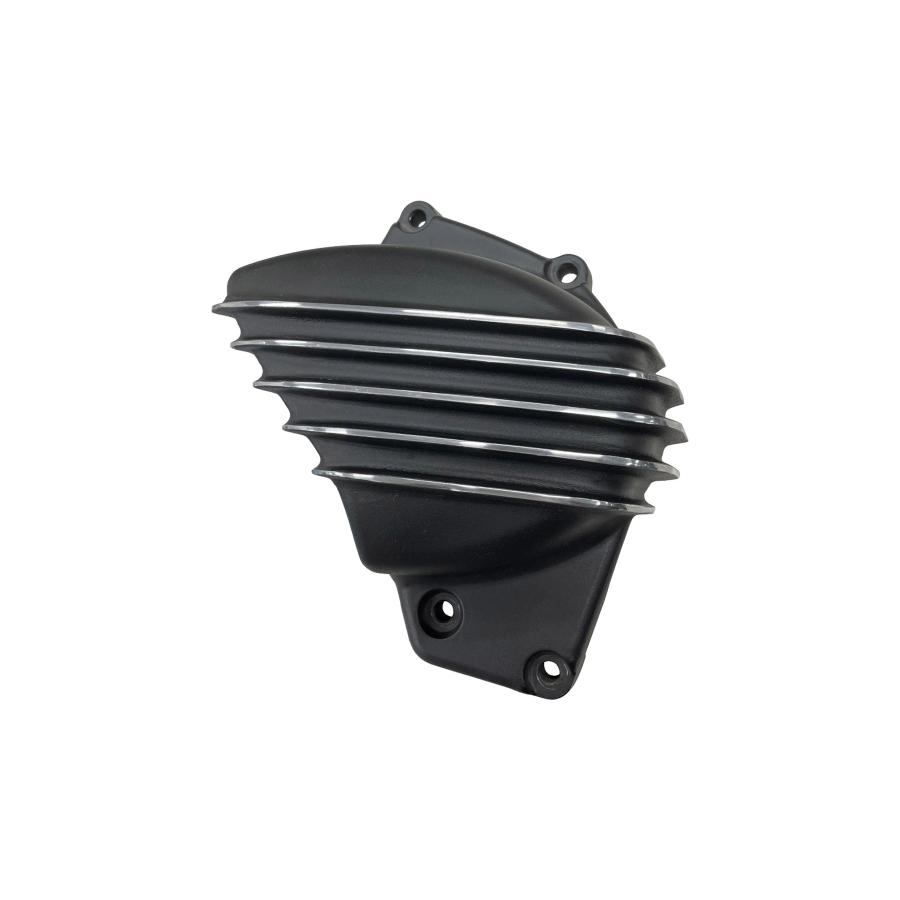 Motone(モートーン) スプロケットカバー リブ ブラック/ポリッシュ T100/T120 (16-25) SpeedTwin900 (16-24) スクランブラー Scrambler900 (17-25) MMU088