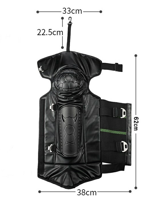 バイク用 プロテクター付き　レッグウォーマー チャップス　左右セット　暖かい裏起毛 防寒 レザー ブラック 風を通さない 簡単脱着 2