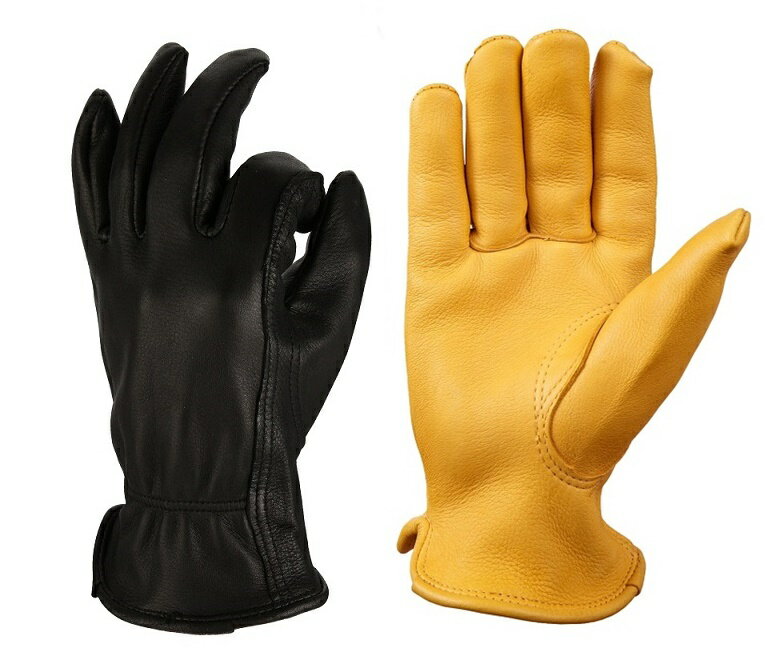 OZERO(オゼロ)正規品 本革防寒レザーグローブ 内面フリース素材　冬用　ゴートスキン　イエロー　ブラック