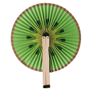 KIKKERLAND Fruity & Sweet Paper Fans KIWI FRUIT 扇子 センス 団扇 うちわ キウィ コンパクト 軽量 スマホサイ...