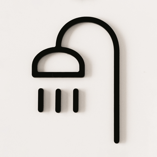 MOHEIMSHOWER (black)SHOWERのピクトグラムサイン一般家庭公共施設オフィス多くの国籍や文化の人々に受け入れやすいデザイン両面テープ取り付け簡単のサムネイル