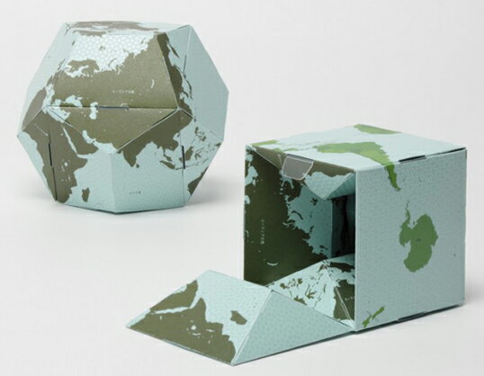 geografia / ジオグラフィアLANDS & NATIONS FLIPPABLE GLOBE cube in dodeca. 正十二面体と立方体［ラ..