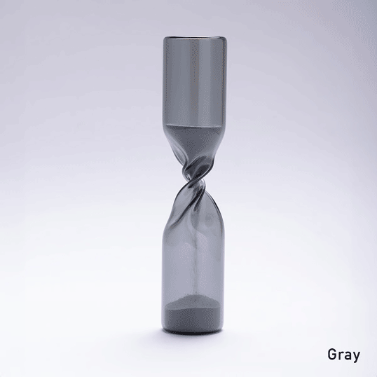 樂天商城 - 時に囚われないひとときを TIMELESS グレー 砂時計 ガラスのオブジェ 手作業 ガラスを捻る 特有の造形美 砂が落ちてゆく心地よい音 癒やし インテリア雑貨 リビング ダイニング キッチン 玄関 オフィス デスク 机上アクセサリー ギフト プレゼント シンプル 送料無料