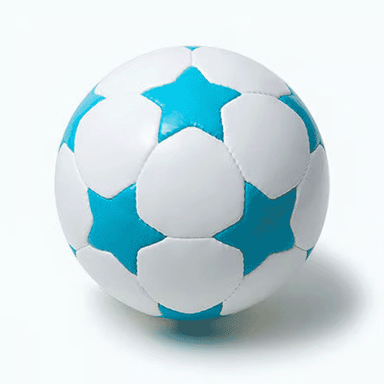 Star Ball / スターボール　ターコイズ/ホワイト星型パネルのフットサルボール日本大手メーカーの最高級PU(合成皮革)を、熟練の職人が一つ一つ丁寧に手縫いで作りましたインテリアギフト プレゼント