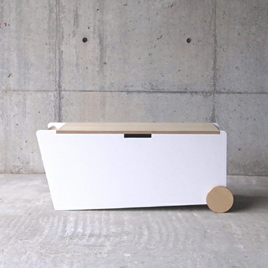 abode BENCH BOX（ホワイト）ベンチサイドテーブルリビングルームキッズルーム収納家具インテリア送料無料キャスター付小物やおもちゃの収納シンプルなボディに温かみのある木部がアクセントのベンチボックス