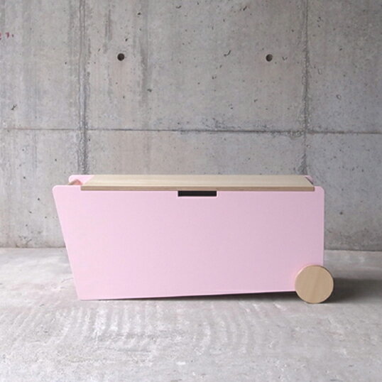 abode BENCH BOX（ピンク）ベンチサイドテーブルリビングルームキッズルーム収納家具インテリア送料無料キャスター付小物やおもちゃの収納シンプルなボディに温かみのある木部がアクセントのベンチボックス