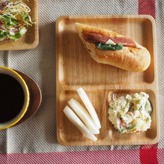 ACACIA CAFE PLATE SQUARE Lラバーウッドカフェプレートキッチン用品インテリアSQUAREタイプはサンドイ..