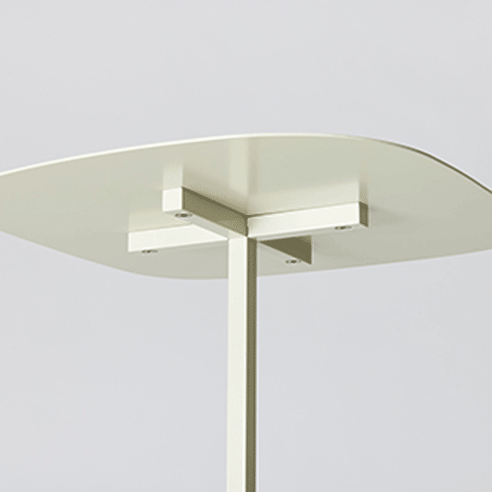 DUENDE SOLID STEEL TABLE BEIGE十字にクロスした重厚感のあるベース角のアール率が微妙に異なる緩急のついた天板が特徴的なサイドテーブルスチール無垢材ならではの力学から生まれた構造おおらかな輪郭の天板リビング インテリア送料無料 3