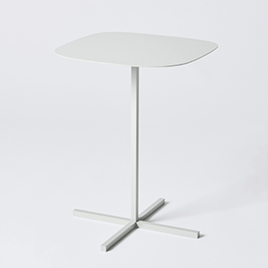 DUENDE SOLID STEEL TABLE LIGHT GREY十字にクロスした重厚感のあるベース角のアール率が微妙に異なる緩急のついた天板が特徴的なサイドテーブルスチール無垢材ならではの力学から生まれた構造おおらかな輪郭の天板リビング 送料無料 [2]