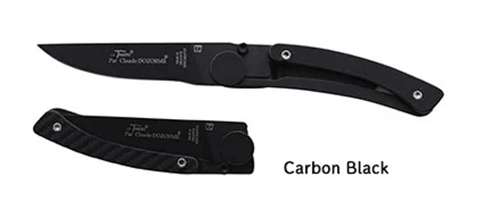 CLAUDE DOZORMEポケットナイフ（CarbonBlack）ハンドメイドのフランス製折りたたみ式ポケットナイフ洗練されたデザインキャンプ アウトドアフォールディングナイフスリムで軽い一生物のナイフLiner Lock機能ギフト送料無料