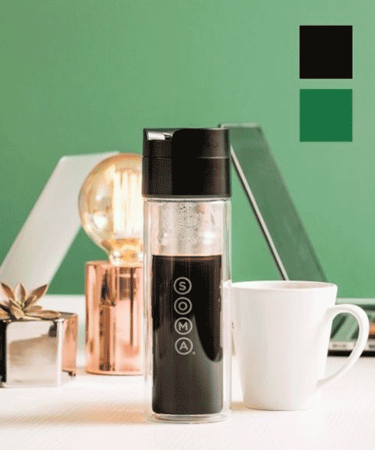 SOMA(ソーマ) コーヒーボトル Glass Brew Bottle 355ml（ブラック）ブリューボトル グラスボトル 耐熱 ドリップコーヒー 水出し ホット 水筒 ガラス エコ サステナブル ギフト プレゼント