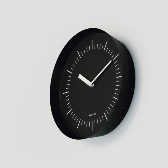 MOHEIMHORN (black/black)ウォールクロック壁掛け時計インテリアリビングダイニングキッチン玄関送料無料ギフト プレゼント見る角度により印象が変わる壁掛け時計まるで鏡のように周りの景色に溶け込みます [2]